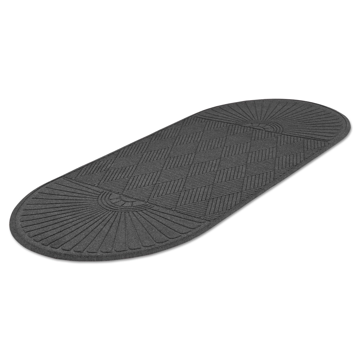 EcoGuard Diamond Floor Mat, Double Fan, 36 x 96, Charcoal - 