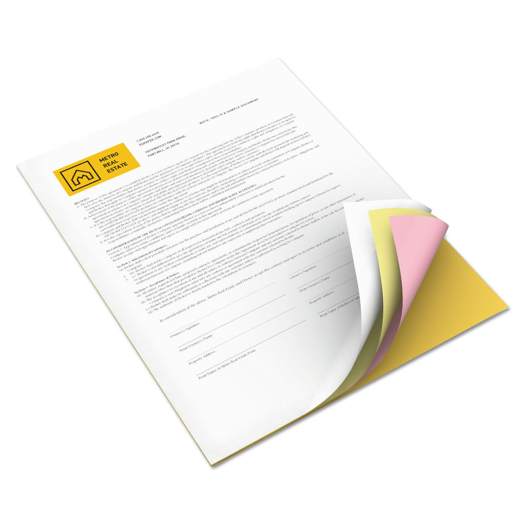 Vitality Multipurpose Carbonless 4-Part Paper, 8.5 x 11, Goldenrod/Pink/Canary/White, 5,000/Carton - 