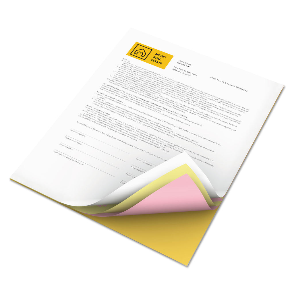 Vitality Multipurpose Carbonless 4-Part Paper, 8.5 x 11, Goldenrod/Pink/Canary/White, 5,000/Carton - 