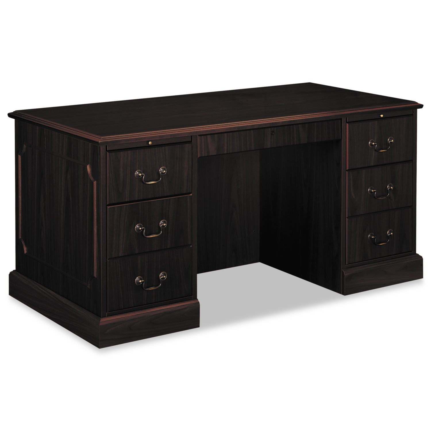 94000 Series Double Pedestal Desk, 60" x 30" x 29.5", Mahogany - 