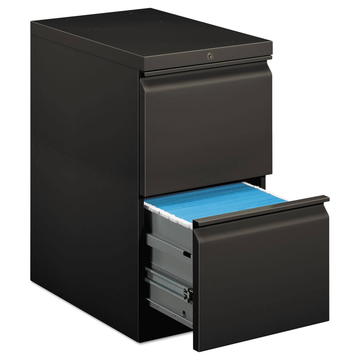 Brigade Mobile Pedestal, Left or Right, 2 Letter-Size File Drawers, Charcoal, 15" x 22.88" x 28