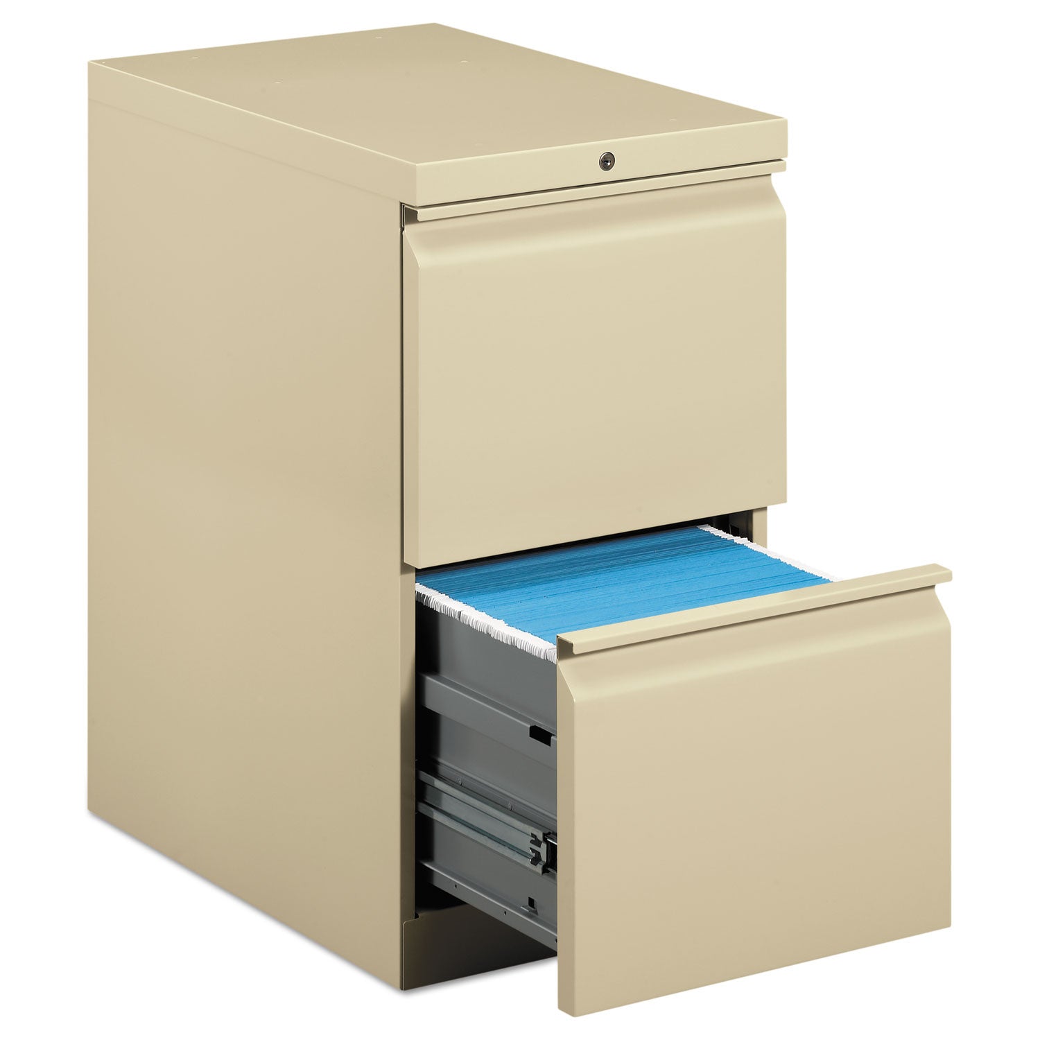 Brigade Mobile Pedestal, Left or Right, 2 Letter-Size File Drawers, Putty, 15" x 22.88" x 28
