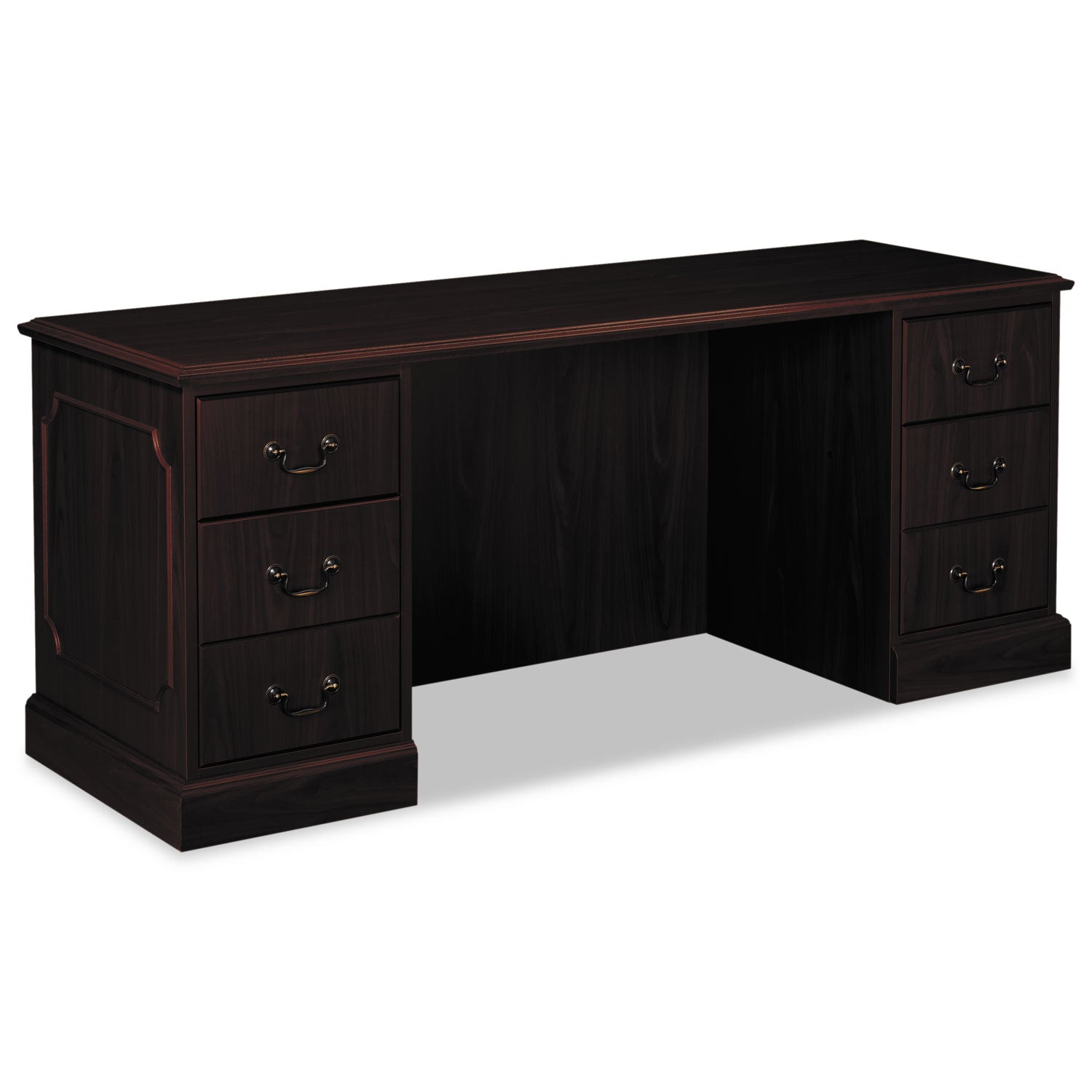 94000 Series Kneespace Credenza, 72w x 24d x 29.5h, Mahogany - 