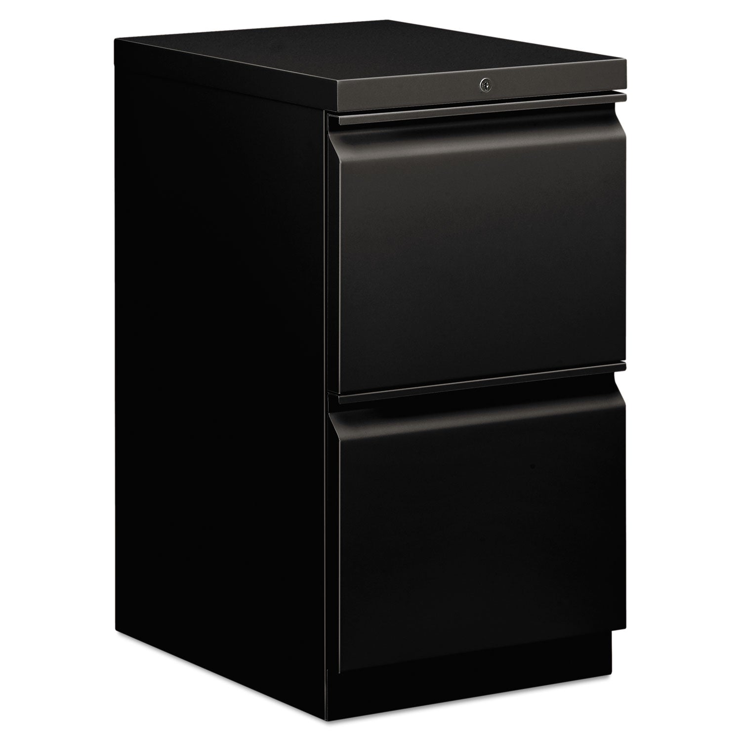 Brigade Mobile Pedestal, Left or Right, 2 Letter-Size File Drawers, Black, 15" x 19.88" x 28