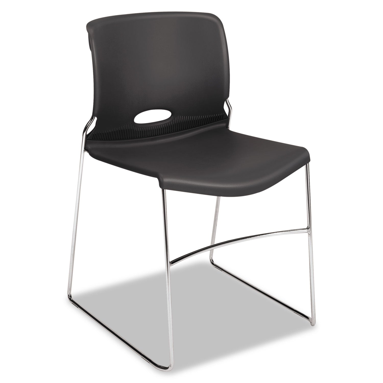 Olson Stacker High Density Chair, Supports Up to 300 lb, 17.75" Seat Height, Lava Seat, Lava Back, Chrome Base, 4/Carton - 