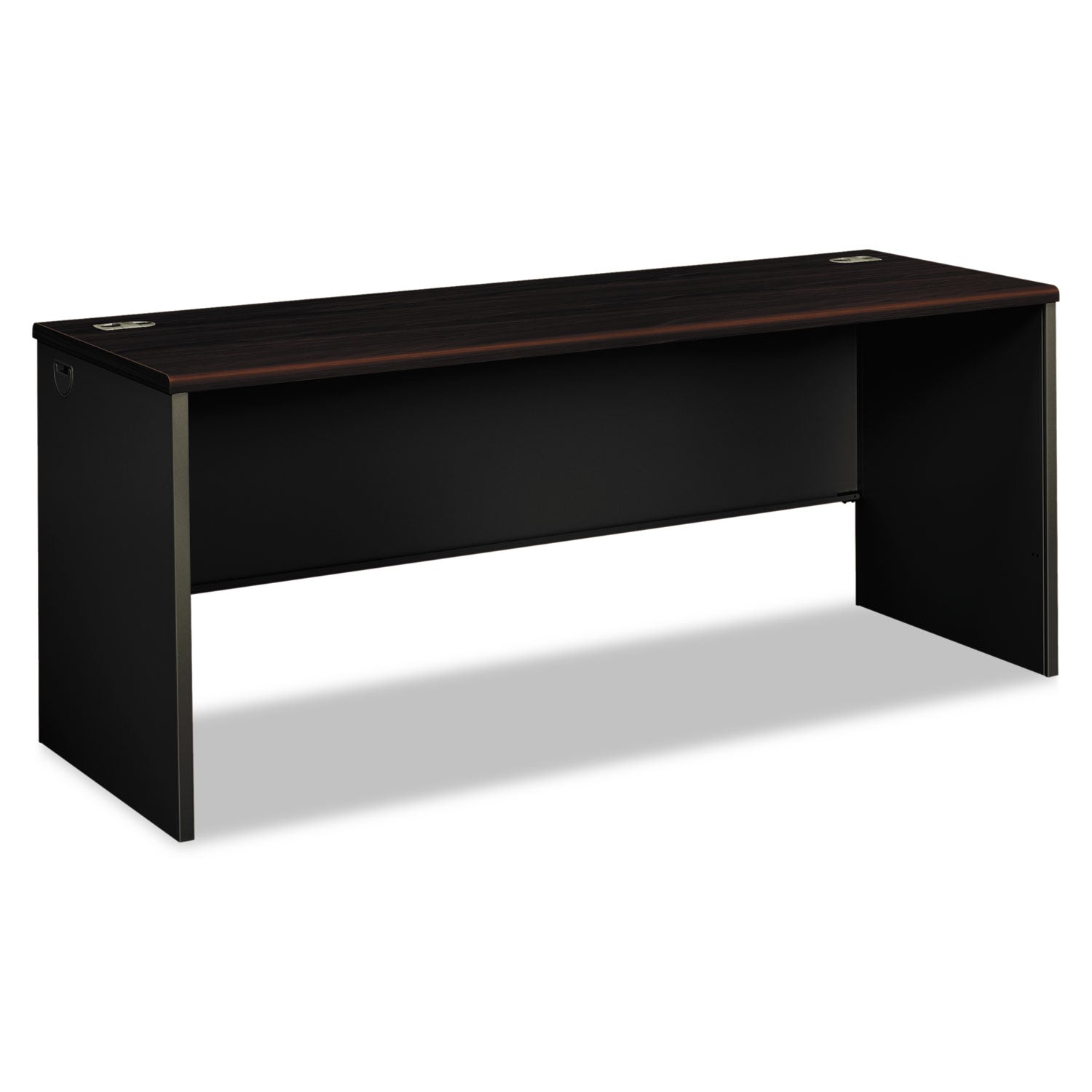 38000 Series Desk Shell, 72w x 24d x 29.5h, Mahogany/Charcoal - 