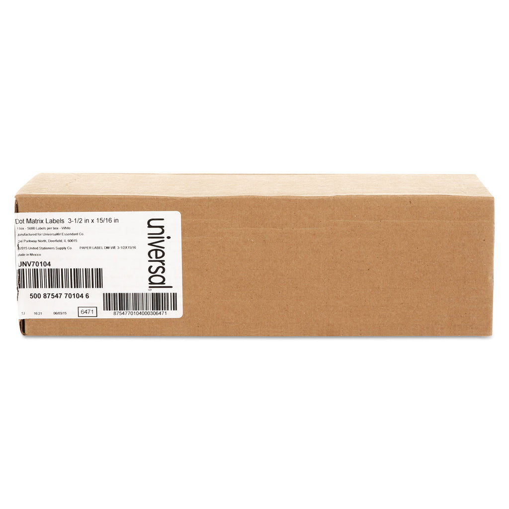 Dot Matrix Printer Labels, Dot Matrix Printers, 0.94 x 3.5, White, 5,000/Box - 