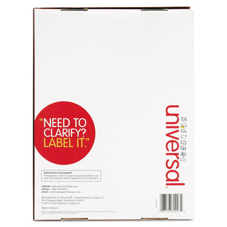 White Labels, Inkjet/Laser Printers, 1.33 x 4, White, 14/Sheet, 250 Sheets/Box - 