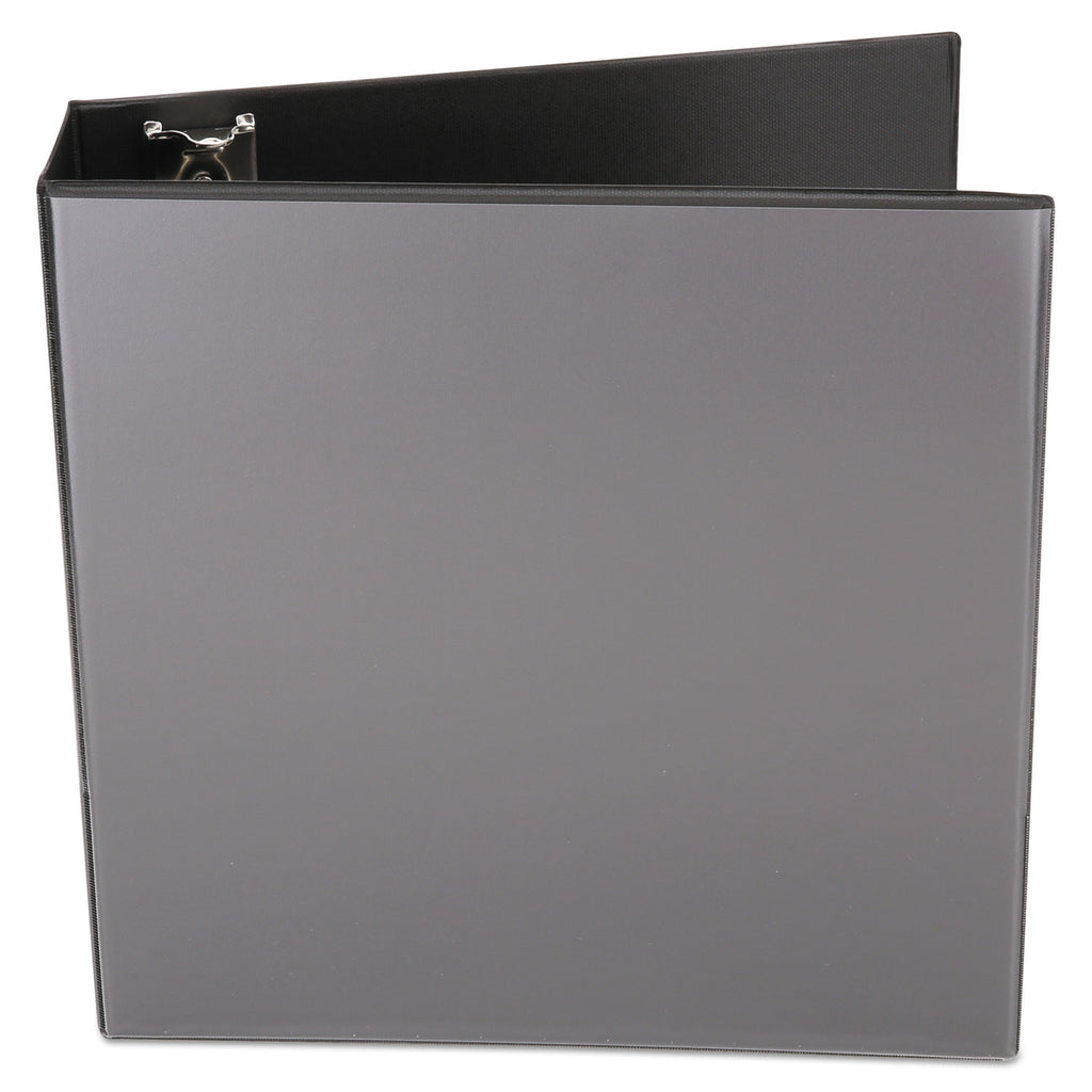Economy Round Ring View Binder, 3 Rings, 3" Capacity, 11 x 8.5, Black