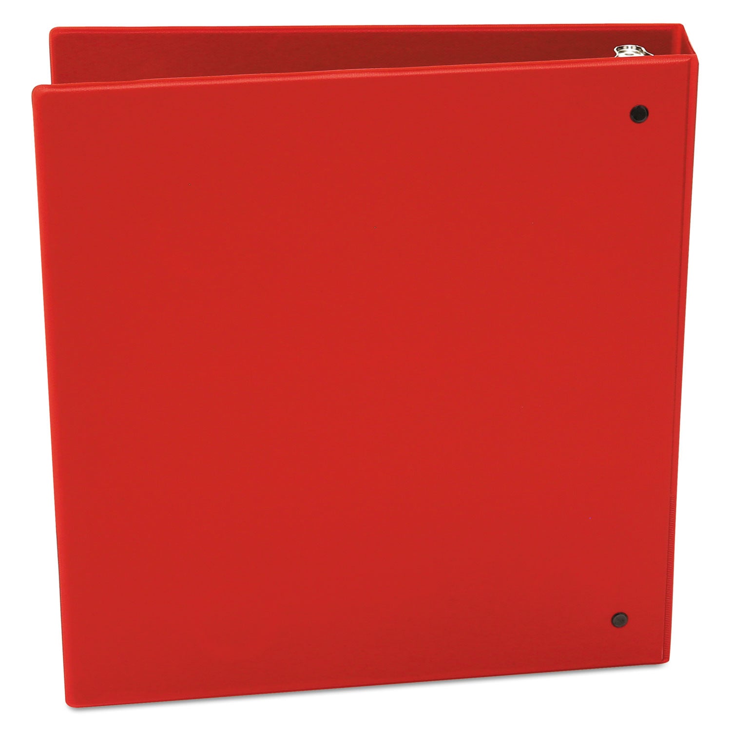 Economy Non-View Round Ring Binder, 3 Rings, 1.5" Capacity, 11 x 8.5, Red - 