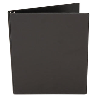 Economy Non-View Round Ring Binder, 3 Rings, 1" Capacity, 11 x 8.5, Black