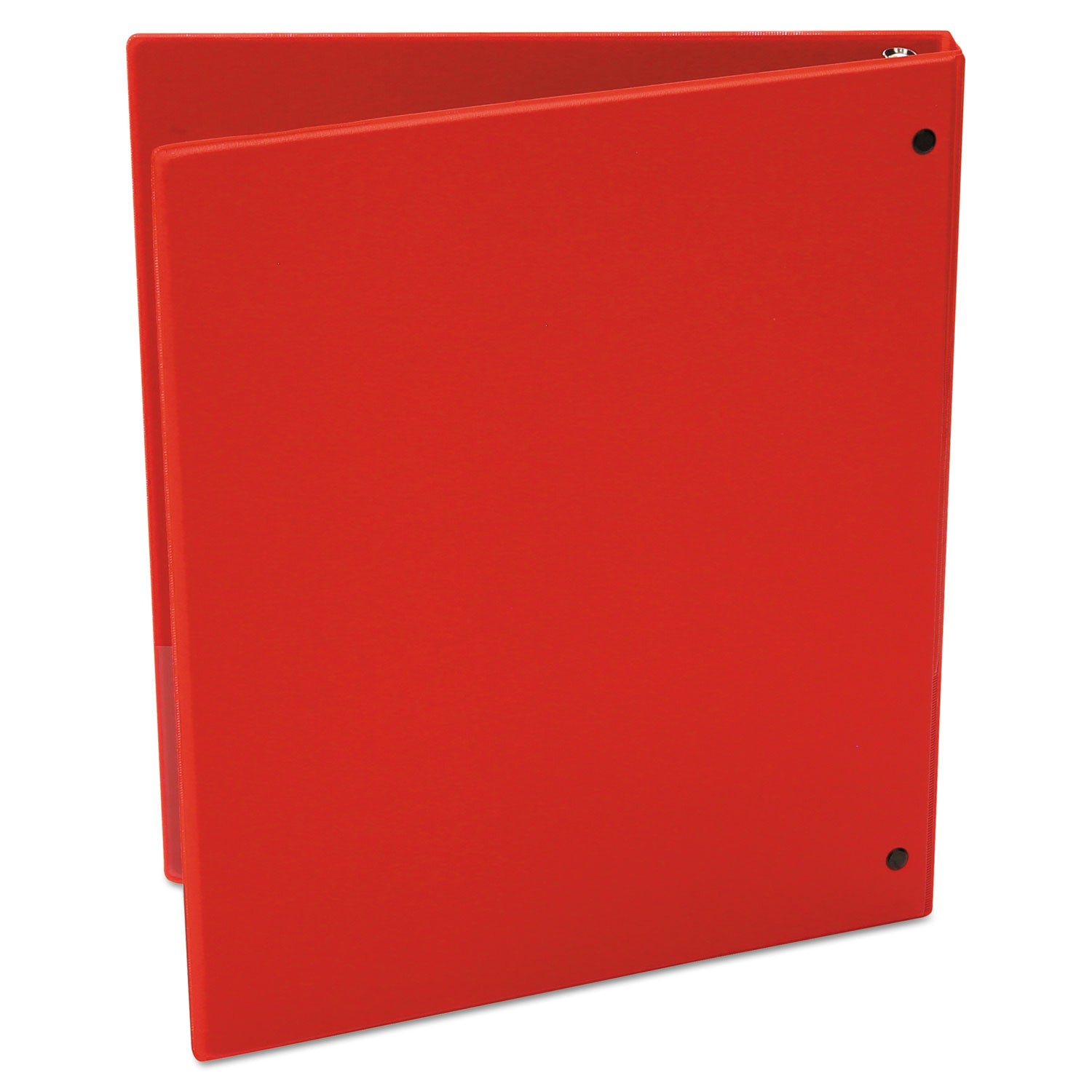 Economy Non-View Round Ring Binder, 3 Rings, 0.5" Capacity, 11 x 8.5, Red - 