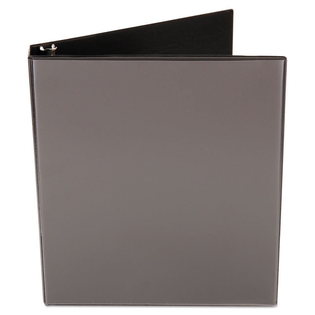 Economy Round Ring View Binder, 3 Rings, 1" Capacity, 11 x 8.5, Black