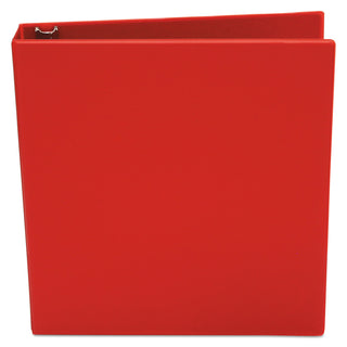 Economy Non-View Round Ring Binder, 3 Rings, 1.5" Capacity, 11 x 8.5, Red - 