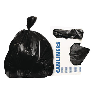 High-Density Waste Can Liners, 56 gal, 22 mic, 43" x 48", Black, 150/Carton