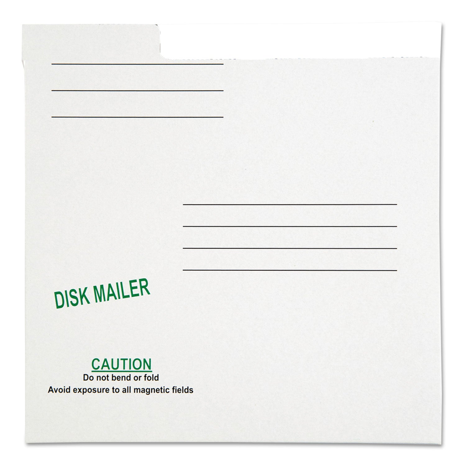 Redi-File Disk Pocket/Mailer for CDs/DVDs, Square Flap, Tuck-Tab Closure, 6 x 5.88, White, 10/Pack - 