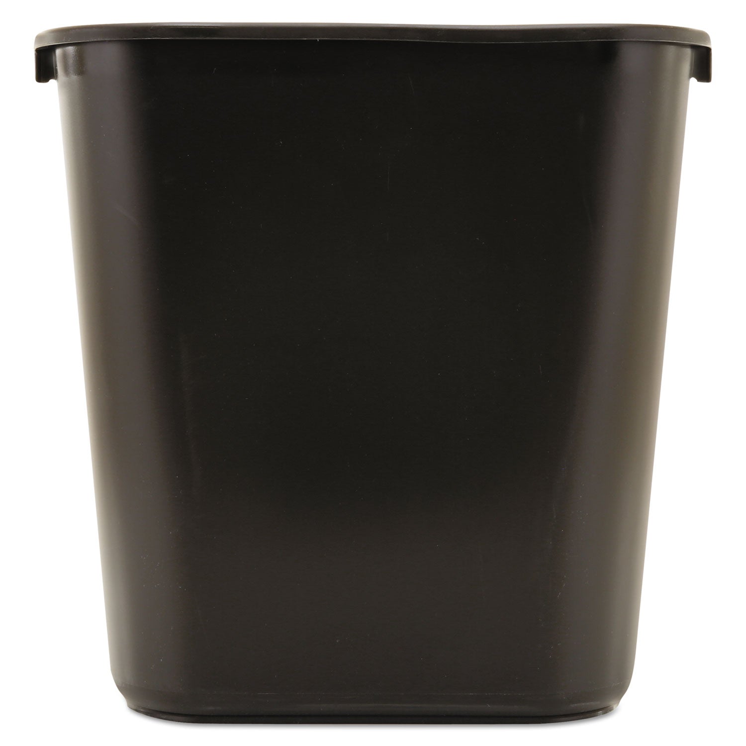 Deskside Plastic Wastebasket, 7 gal, Plastic, Black - 