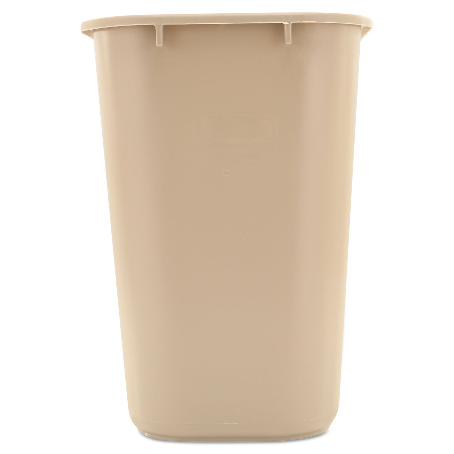 Deskside Plastic Wastebasket, 7 gal, Plastic, Beige - 