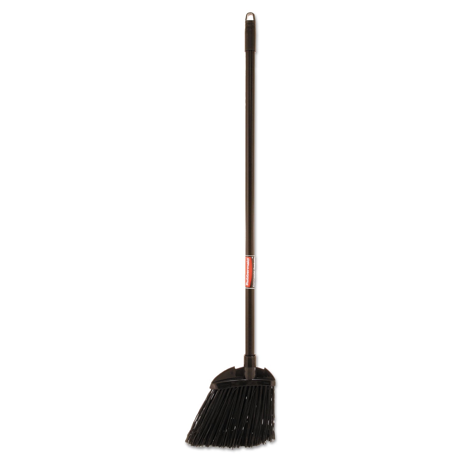 Angled Lobby Broom, Poly Bristles, 35" Handle, Black - 