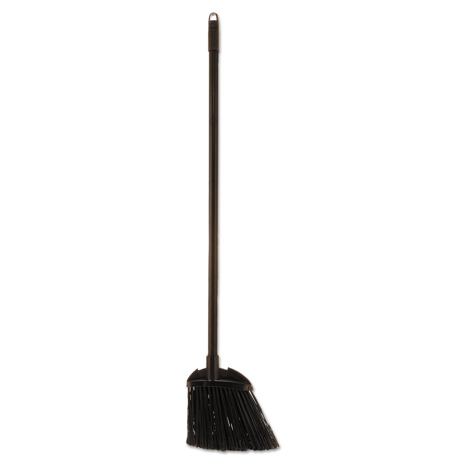 Angled Lobby Broom, Poly Bristles, 35" Handle, Black - 