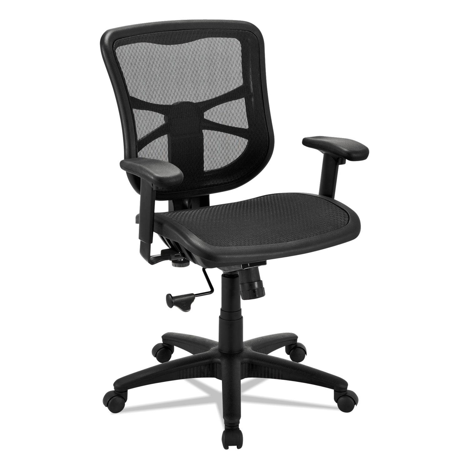 Alera Elusion Series Mesh Mid-Back Swivel/Tilt Chair, Supports Up to 275 lb, 17.9" to 21.6" Seat Height, Black - 