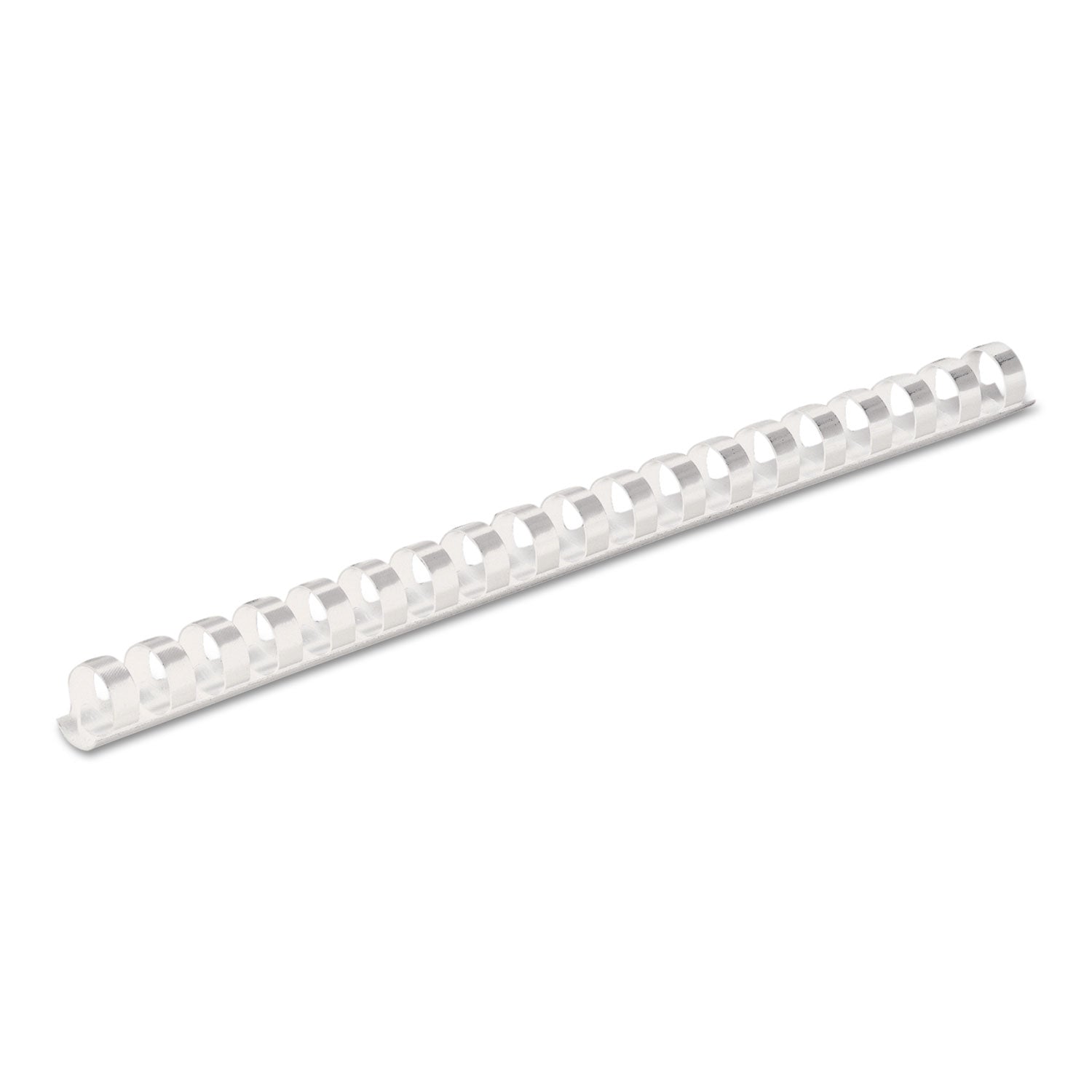 Plastic Comb Bindings, 3/8" Diameter, 55 Sheet Capacity, White, 100/Pack - 