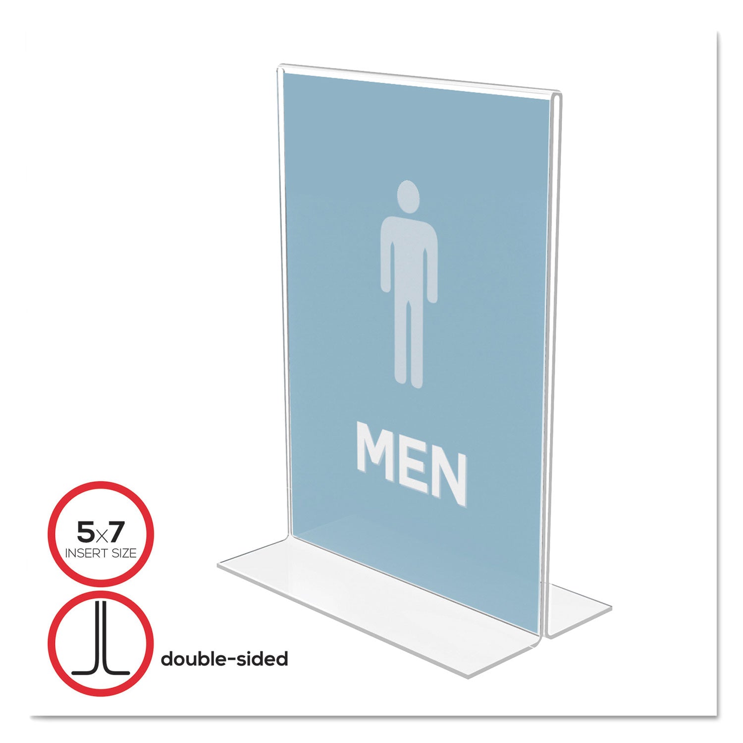 Classic Image Double-Sided Sign Holder, 5 x 7 Insert, Clear - 