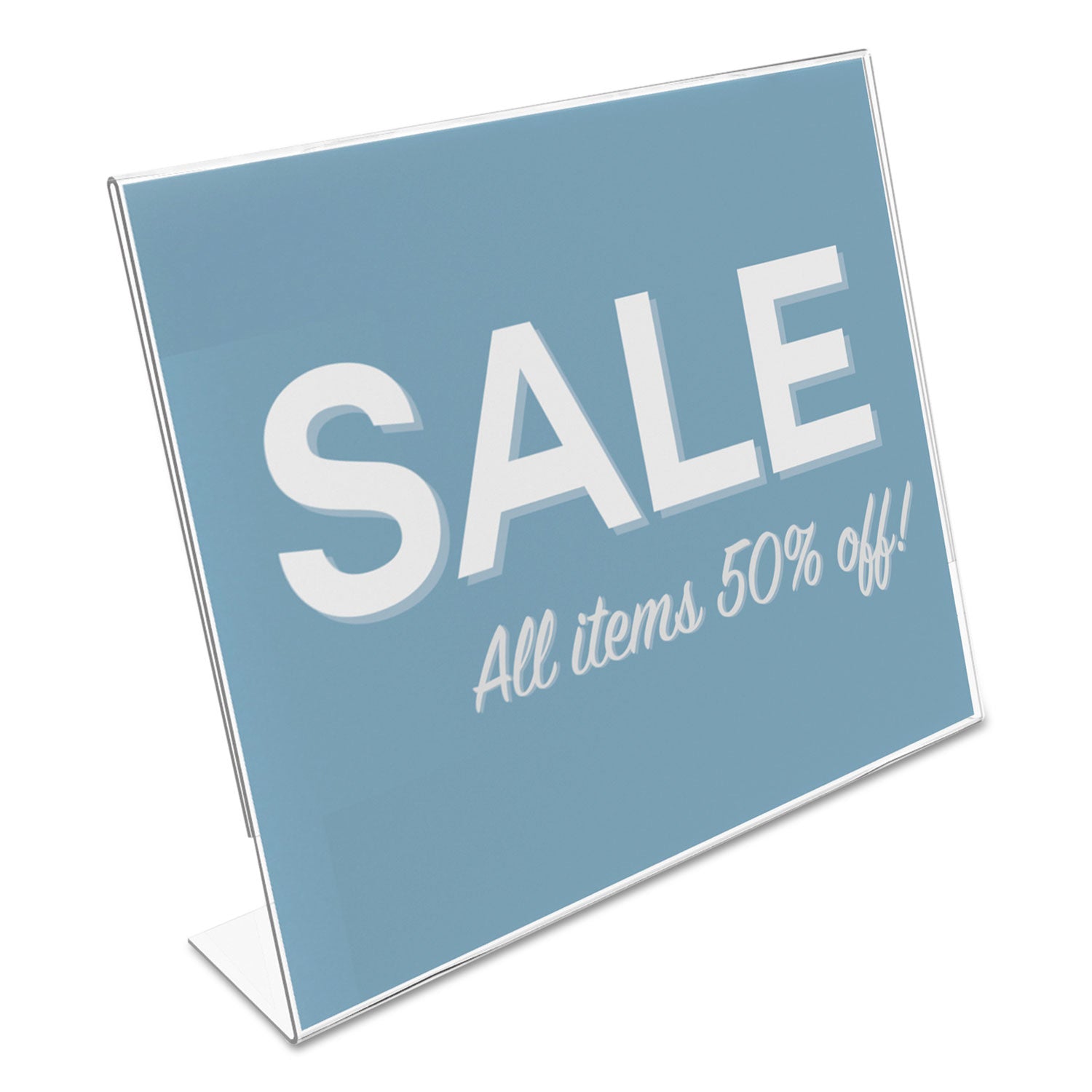 Classic Image Slanted Sign Holder, Landscaped, 11 x 8.5 Insert, Clear - 