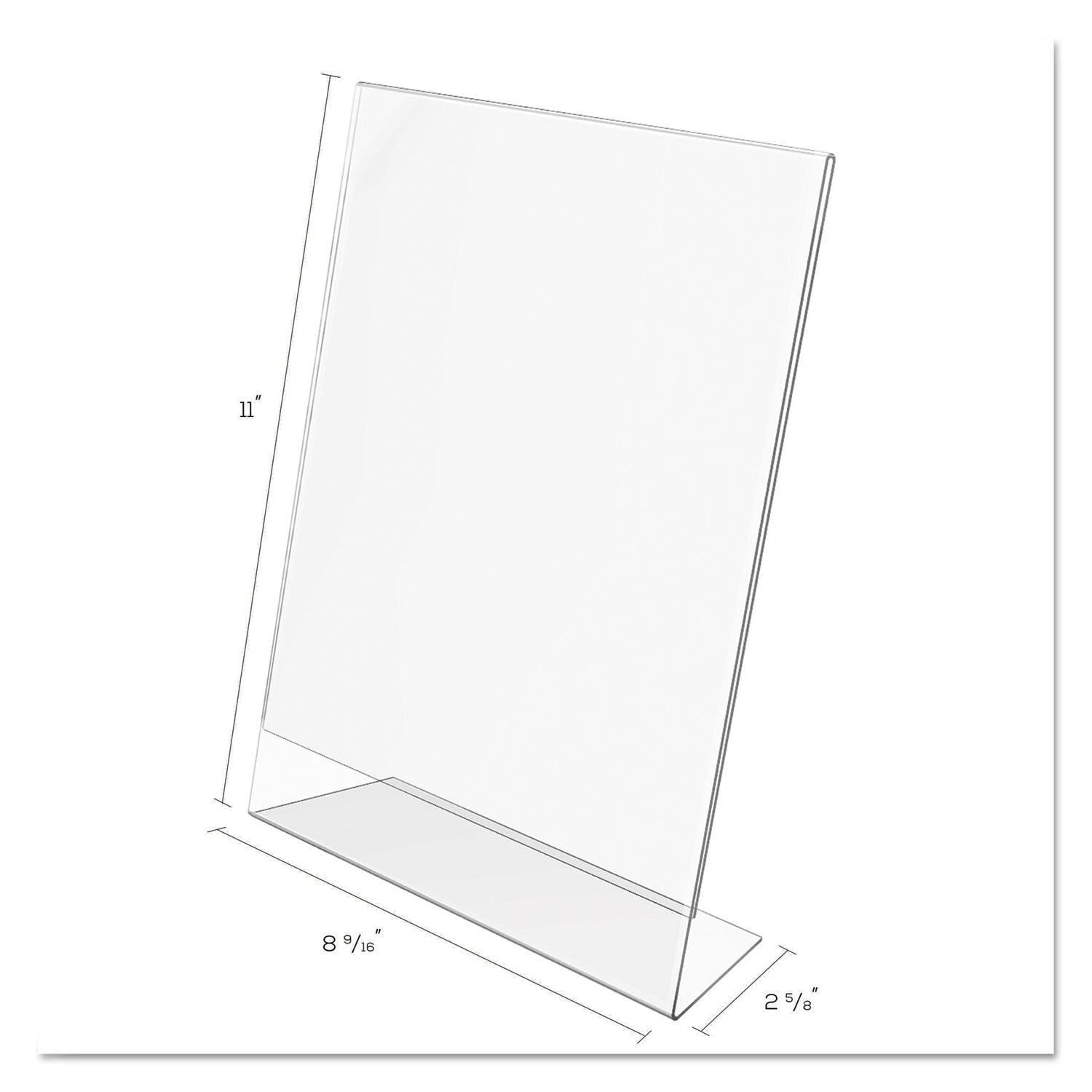 Classic Image Slanted Sign Holder, Portrait, 8.5 x 11 Insert, Clear - 
