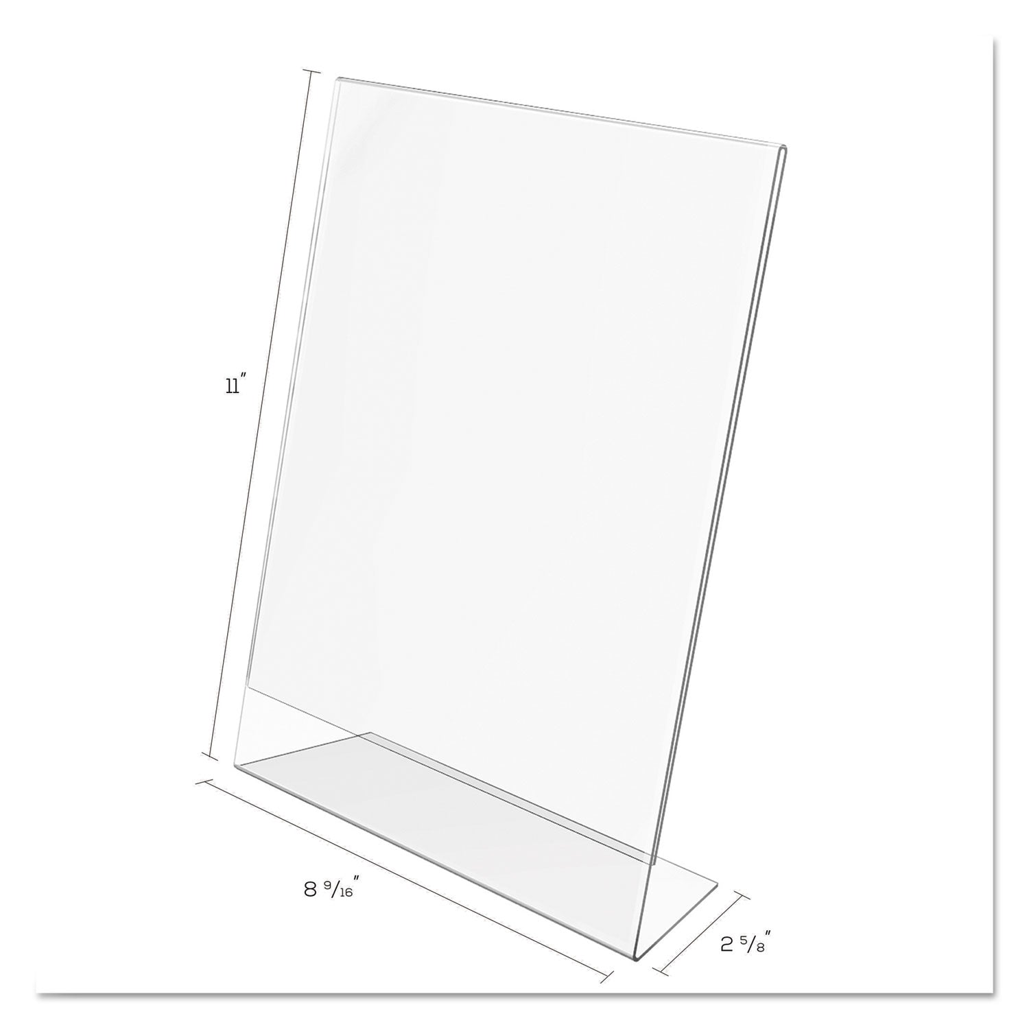 Classic Image Slanted Sign Holder, Portrait, 8.5 x 11 Insert, Clear