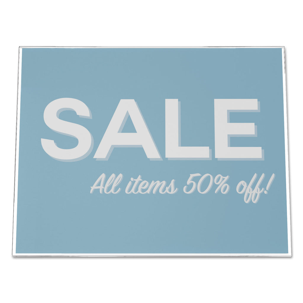 Classic Image Slanted Sign Holder, Landscaped, 11 x 8.5 Insert, Clear