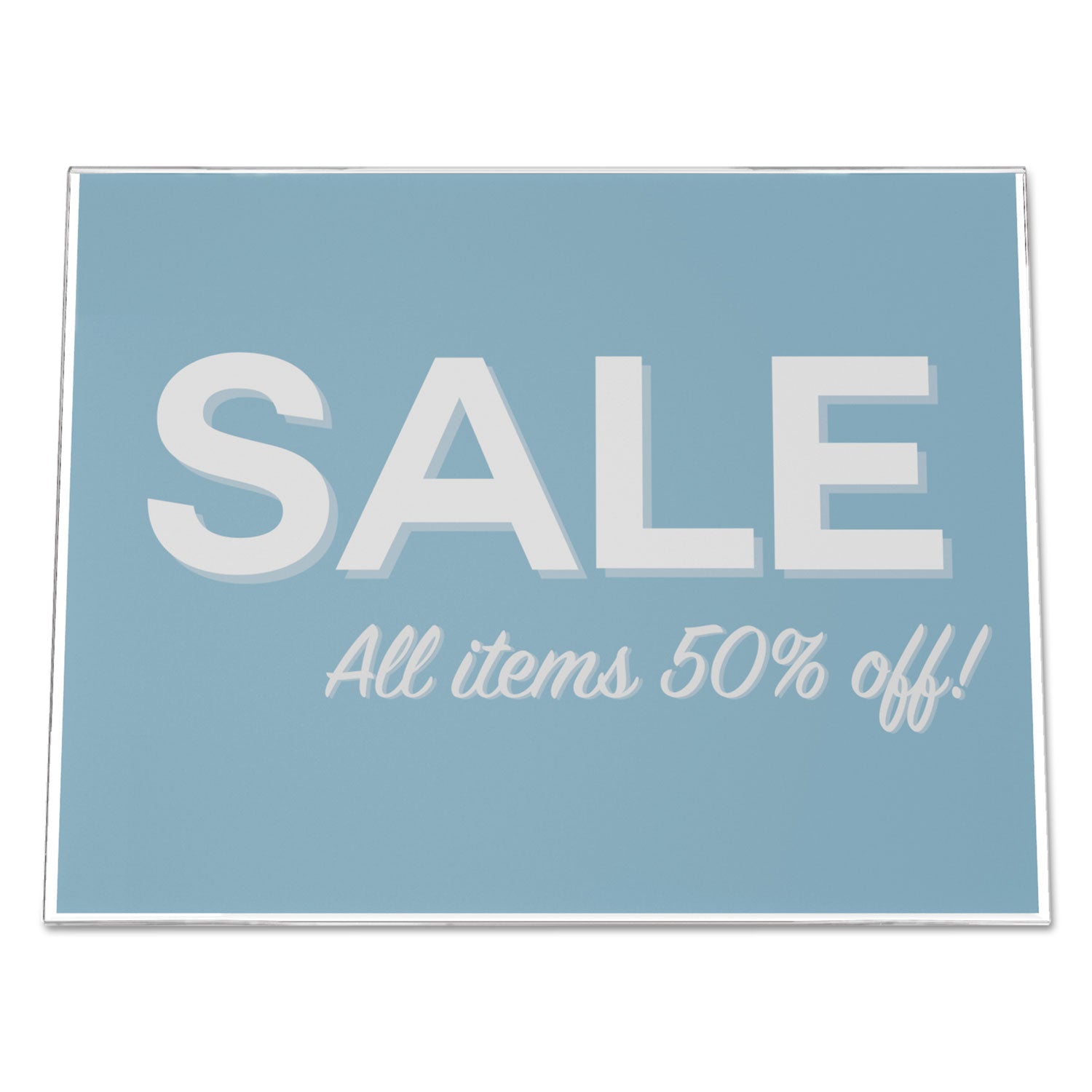 Classic Image Slanted Sign Holder, Landscaped, 11 x 8.5 Insert, Clear