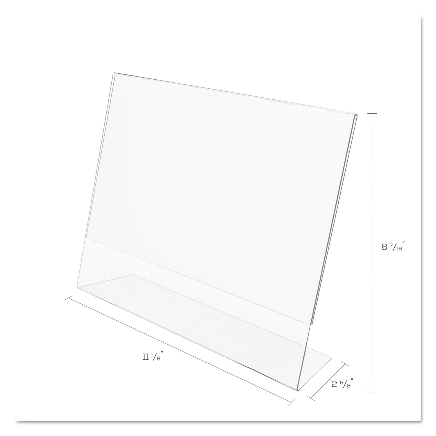 Classic Image Slanted Sign Holder, Landscaped, 11 x 8.5 Insert, Clear - 