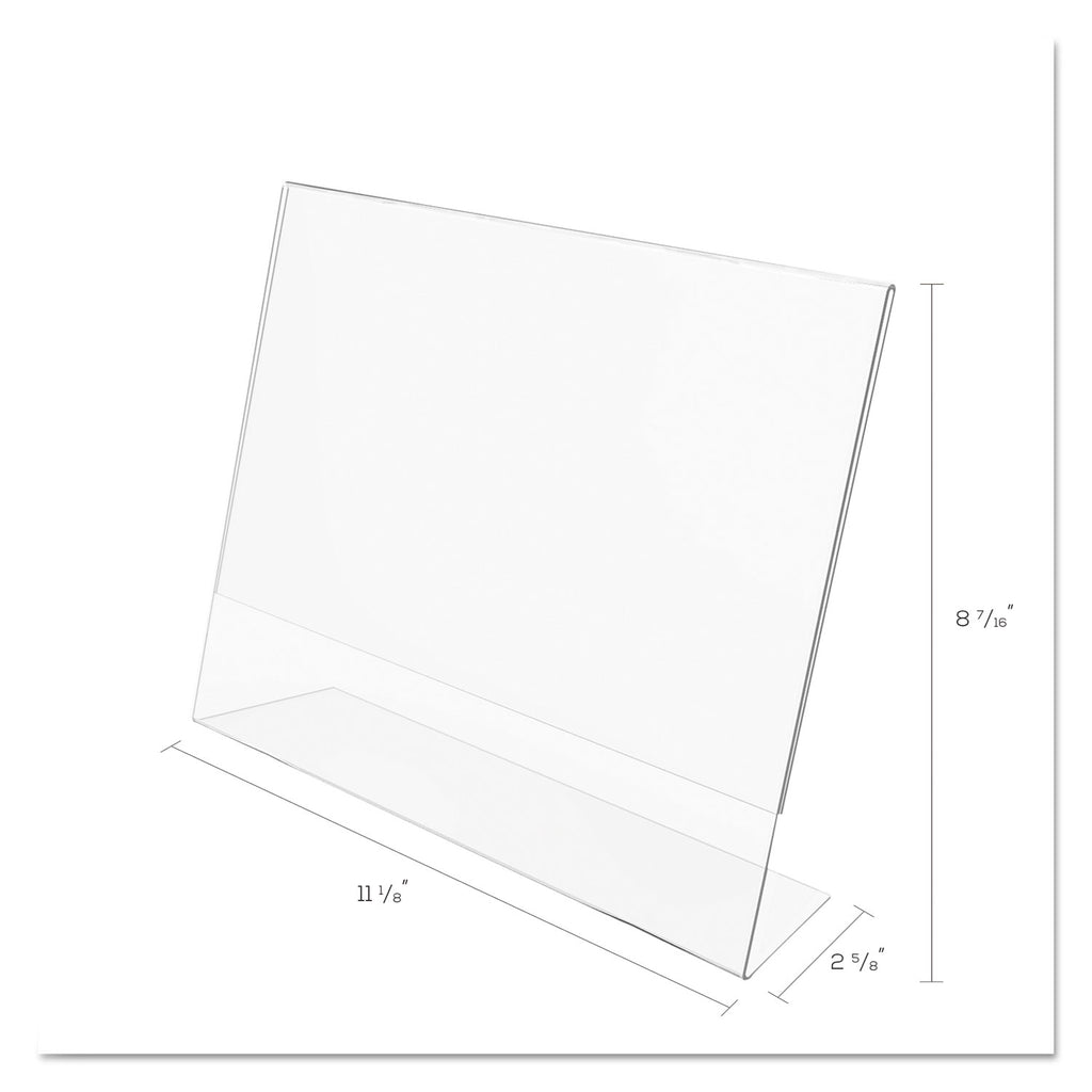 Classic Image Slanted Sign Holder, Landscaped, 11 x 8.5 Insert, Clear