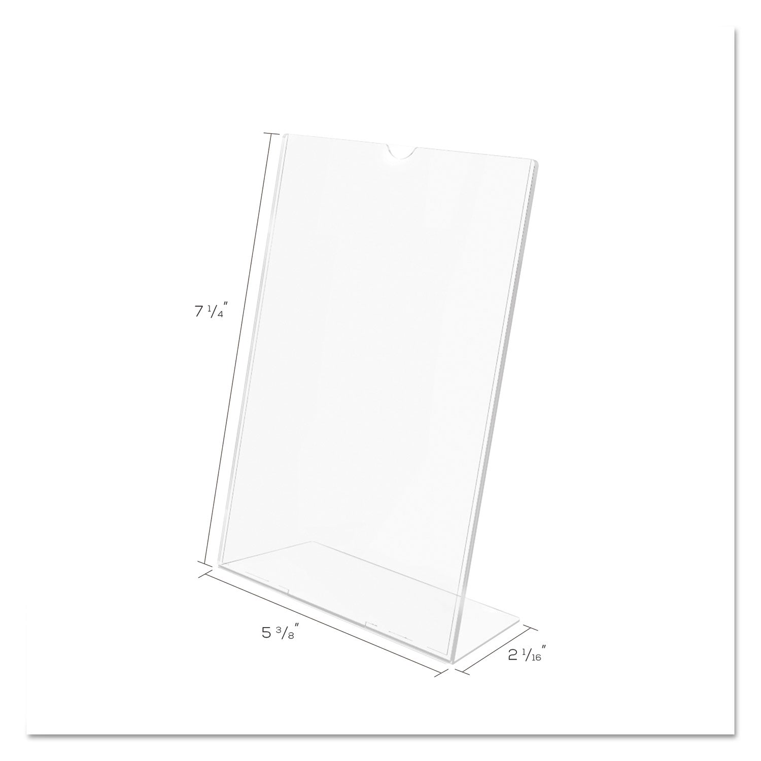 Superior Image Slanted Sign Holder, Portrait, 5 x 7 Insert, Clear - 