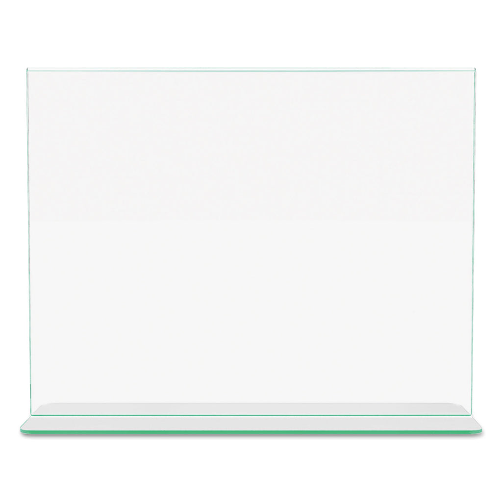 Superior Image Premium Green Edge Sign Holders, 11 x 8.5 Insert, Clear/Green