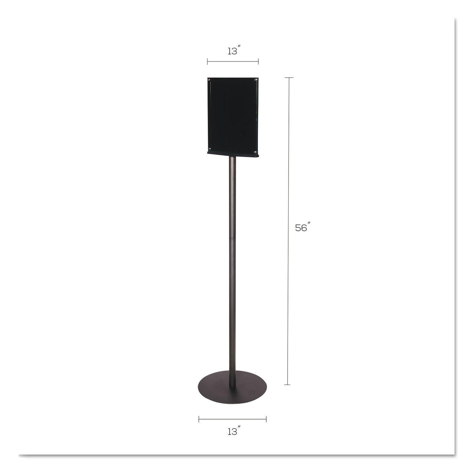 Double-Sided Magnetic Sign Display, 8.5 x 11 Insert, 56" Tall, Clear/Black
