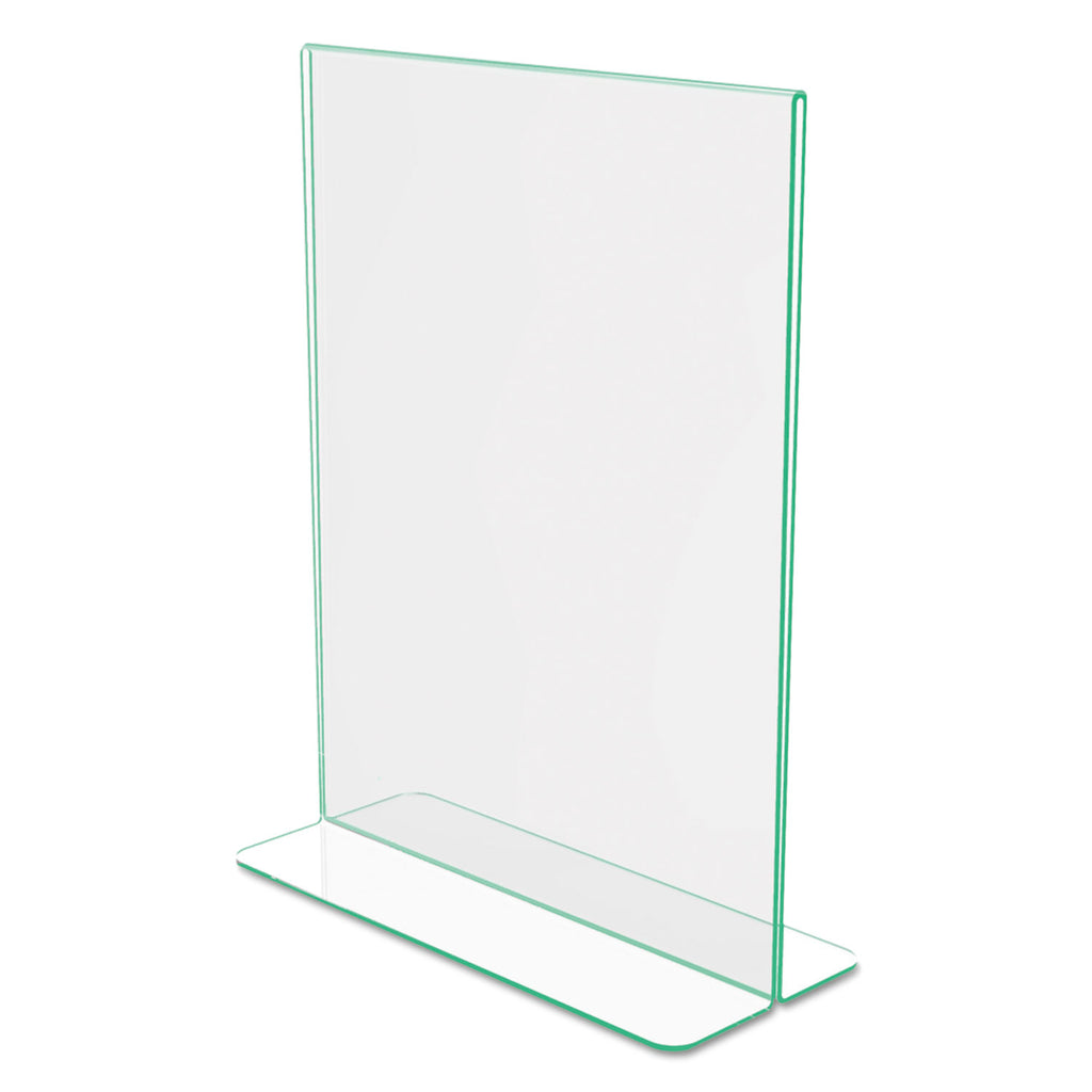Superior Image Premium Green Edge Sign Holders, 8.5 x 11 Insert, Clear/Green