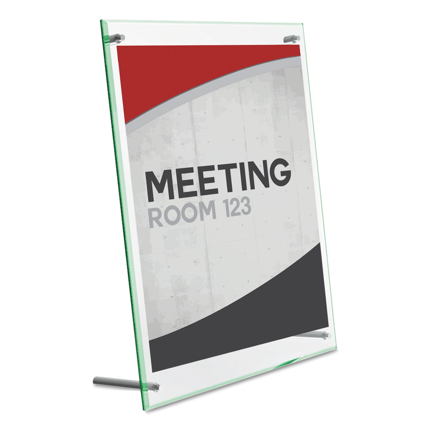 Superior Image Beveled Edge Sign Holder, Letter Insert, Clear/Green-Tinted Edges - 