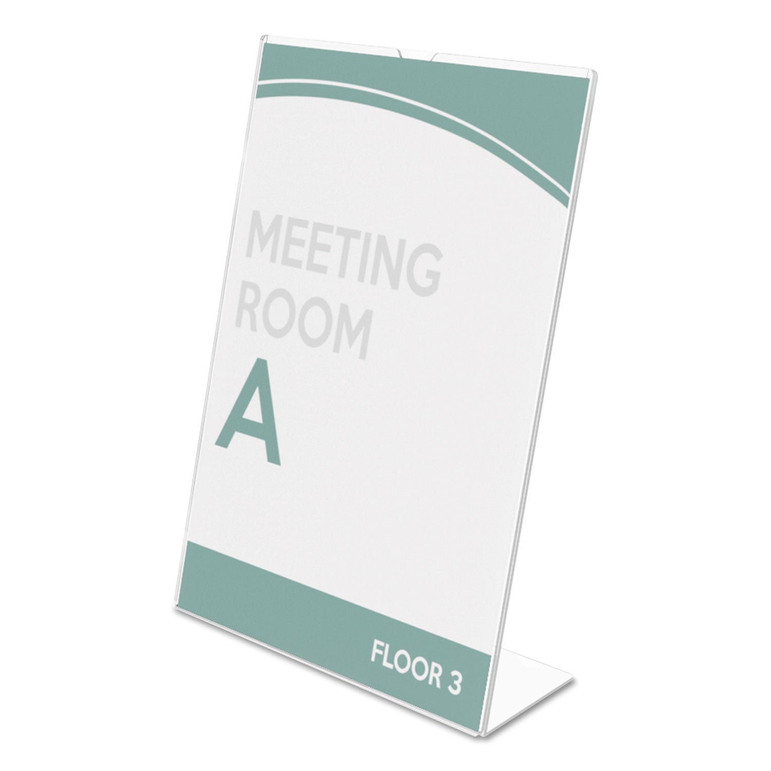 Superior Image Slanted Sign Holder, Portrait, 5 x 7 Insert, Clear - 