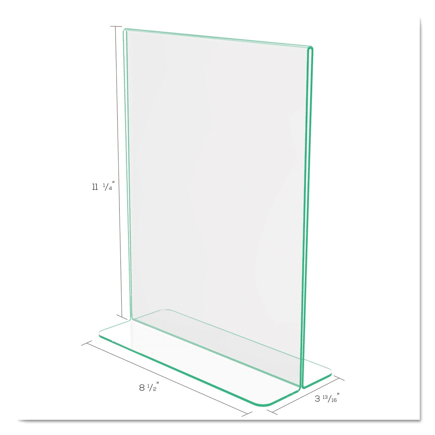 Superior Image Premium Green Edge Sign Holders, 8.5 x 11 Insert, Clear/Green - 