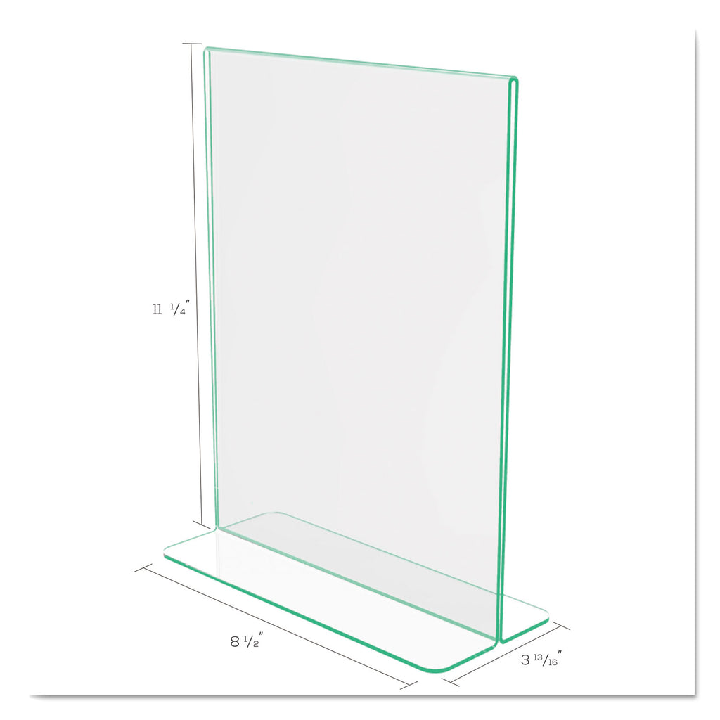 Superior Image Premium Green Edge Sign Holders, 8.5 x 11 Insert, Clear/Green