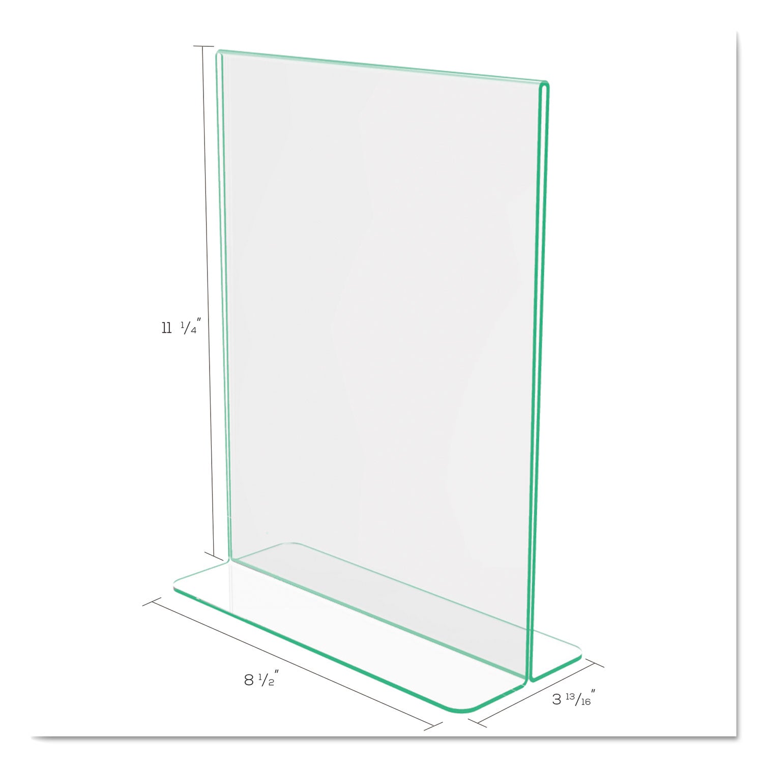 Superior Image Premium Green Edge Sign Holders, 8.5 x 11 Insert, Clear/Green