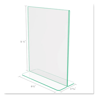 Superior Image Premium Green Edge Sign Holders, 8.5 x 11 Insert, Clear/Green