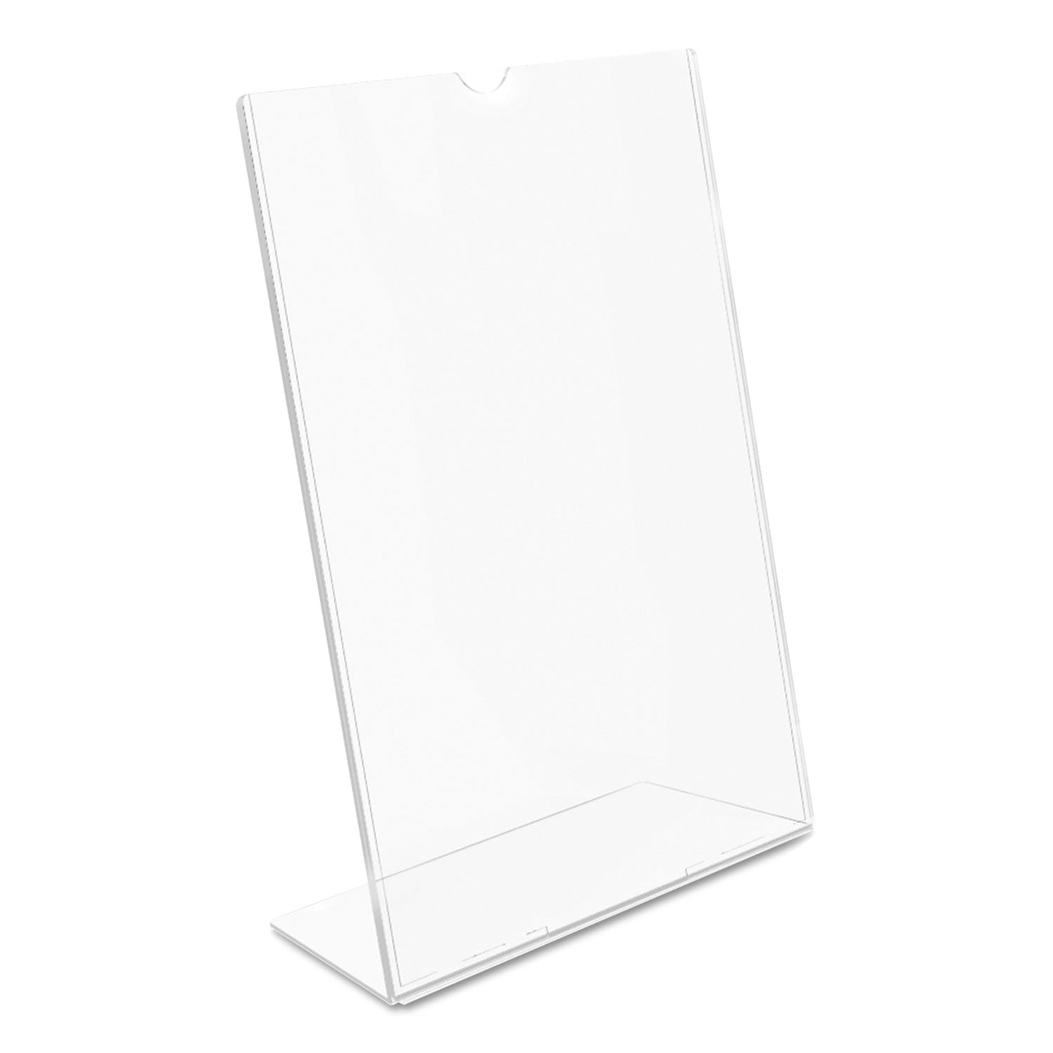 Superior Image Slanted Sign Holder, Portrait, 5 x 7 Insert, Clear - 