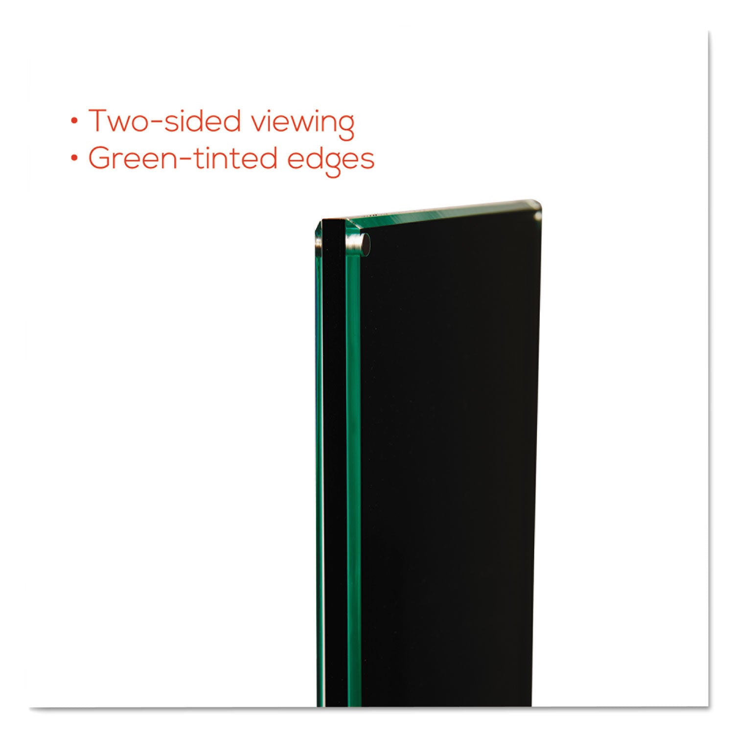 Double-Sided Magnetic Sign Display, 8.5 x 11 Insert, 56" Tall, Clear/Black