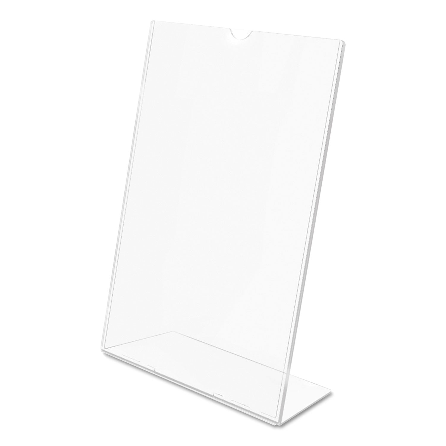 Superior Image Slanted Sign Holder, Portrait, 5 x 7 Insert, Clear - 