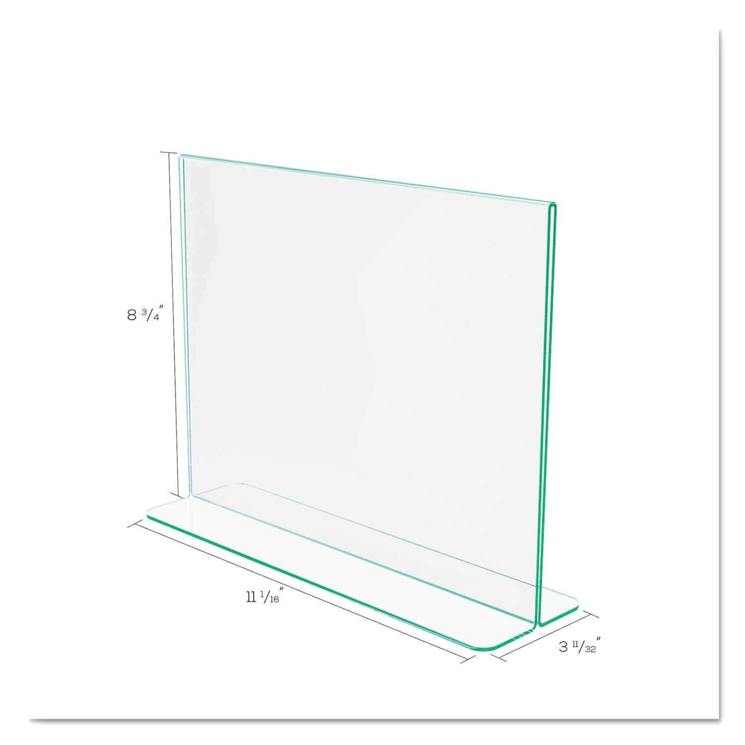 Superior Image Premium Green Edge Sign Holders, 11 x 8.5 Insert, Clear/Green - 