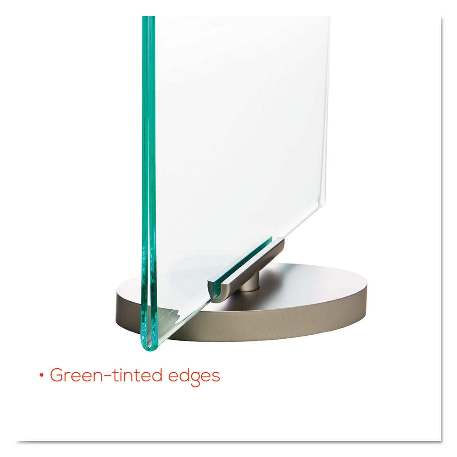Superior Image Swivel Sign Holder w/Green Edge, 8.5 x 11 Insert, Silver Base - 