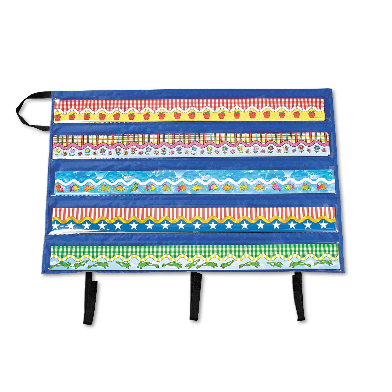 Border Storage Pocket Chart, Blue/Clear, 41" x 24.5